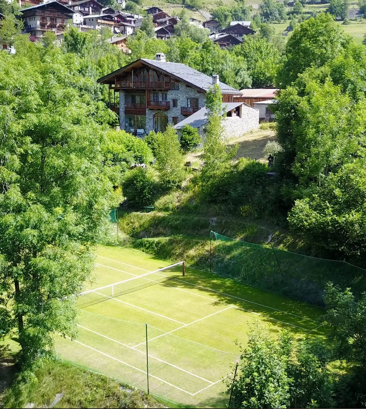 La Tillette seen from above, looking across the garden