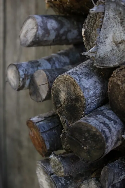A stack of logs for the open fire
